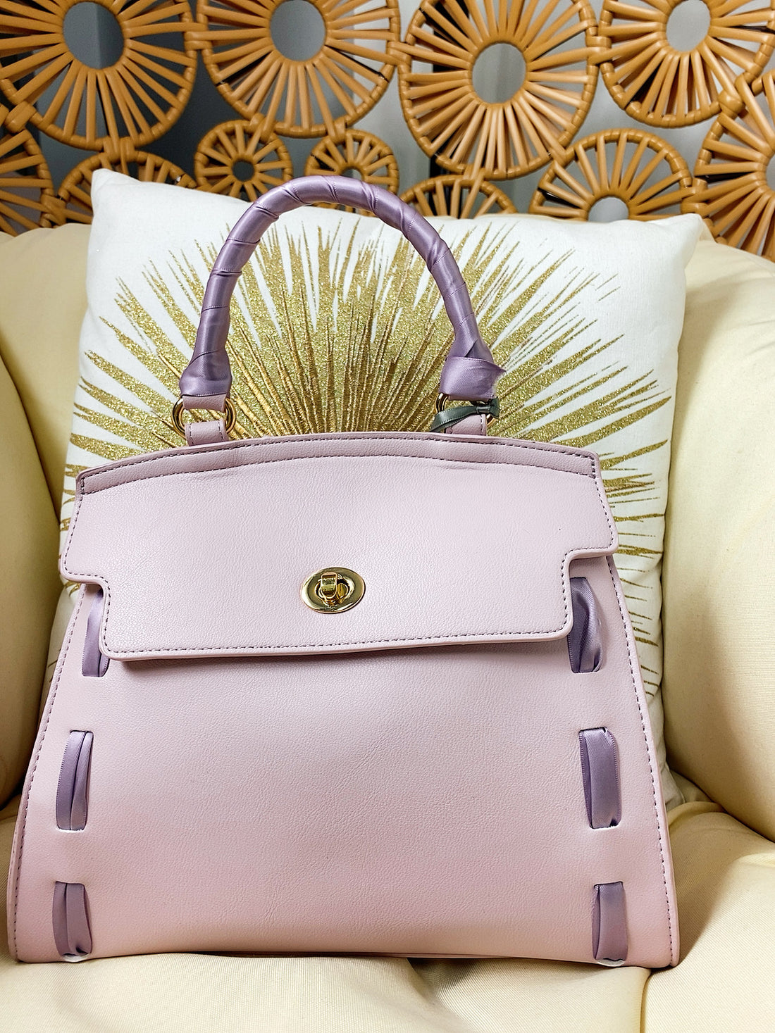 Bag lilla con lacci in raso - R.a. Boutique 