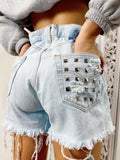 Short Levi’s Vintage bagno chiaro con borchie - R.a. Boutique 