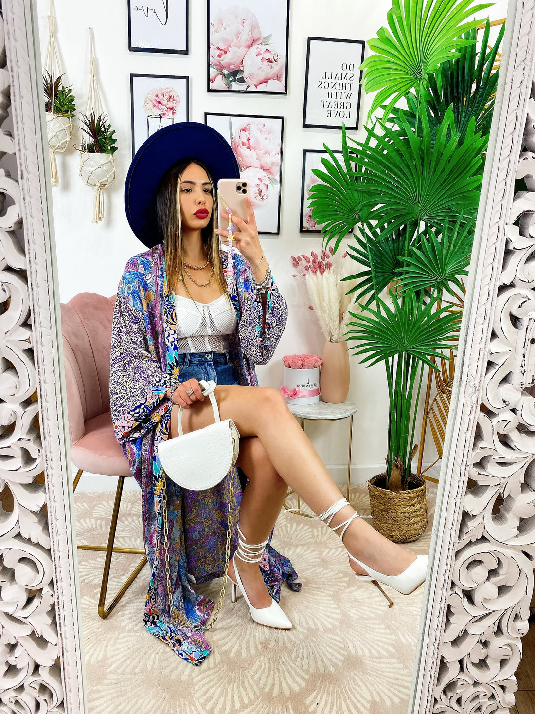 Kimono in seta etnico base lilla - R.a. Boutique 