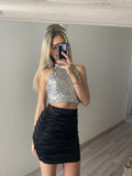 Top silver con paillettes - R.a. Boutique 