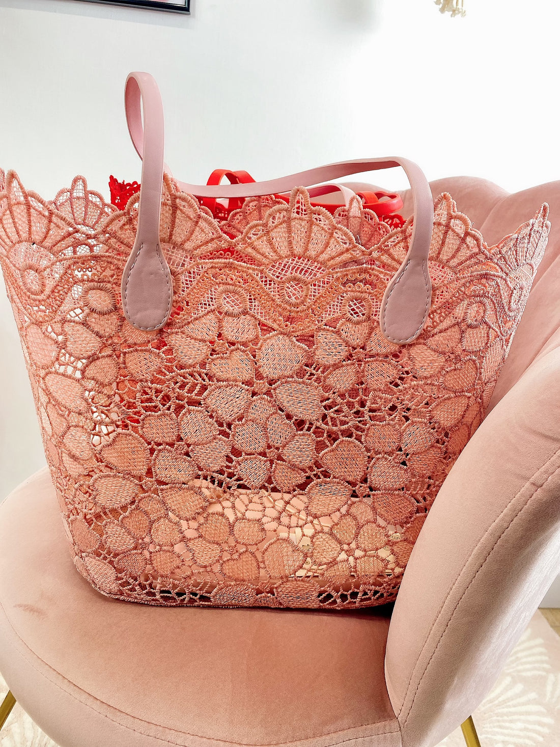 Maxi bag con ricami a fiori - R.a. Boutique 