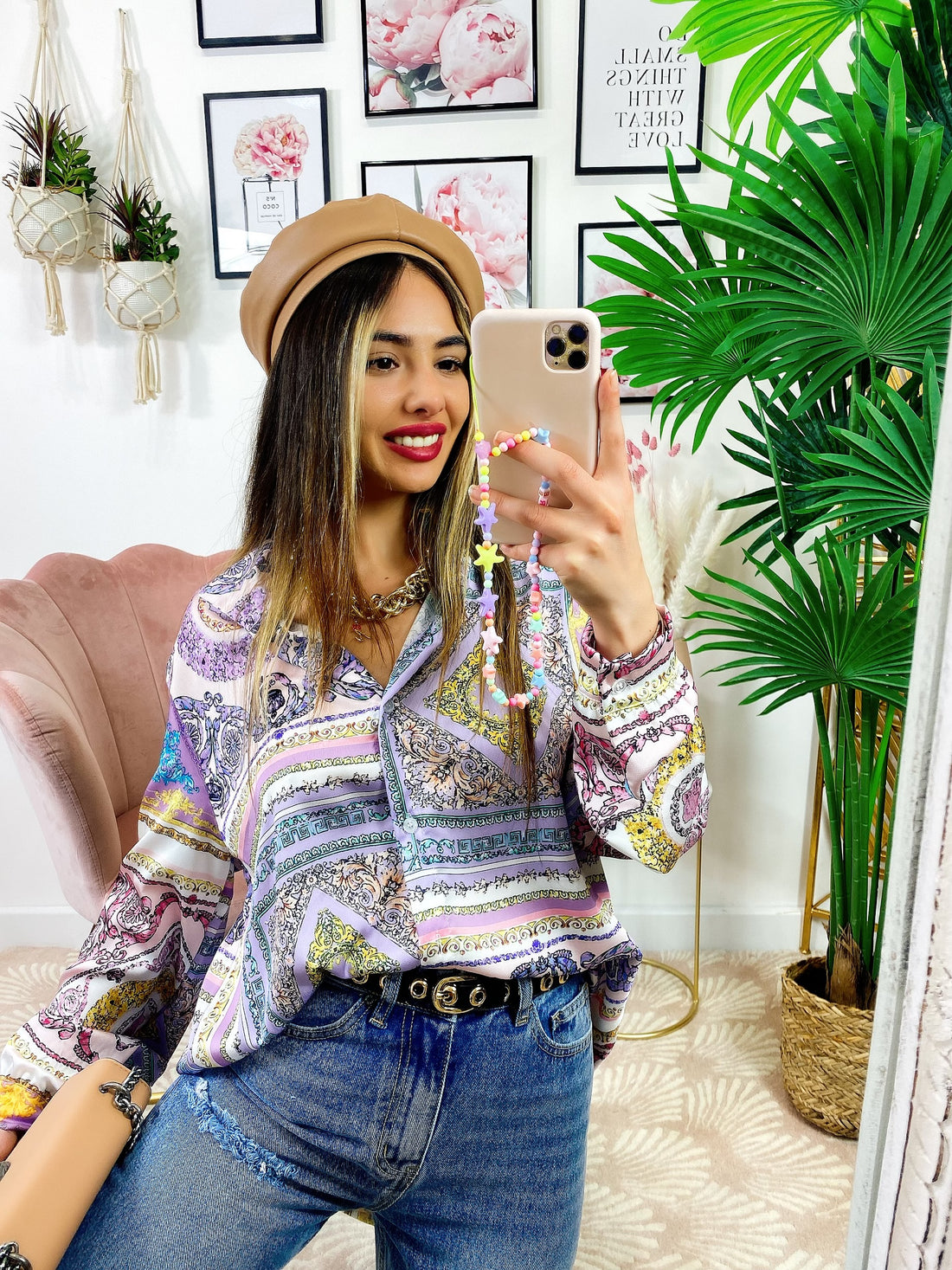 Camicia etnica sfumature lilla - R.a. Boutique 