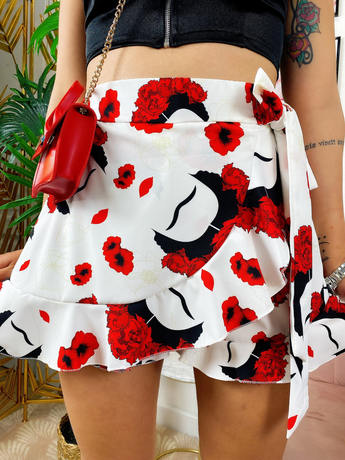 Pantagonna fiori rossi - R.a. Boutique 