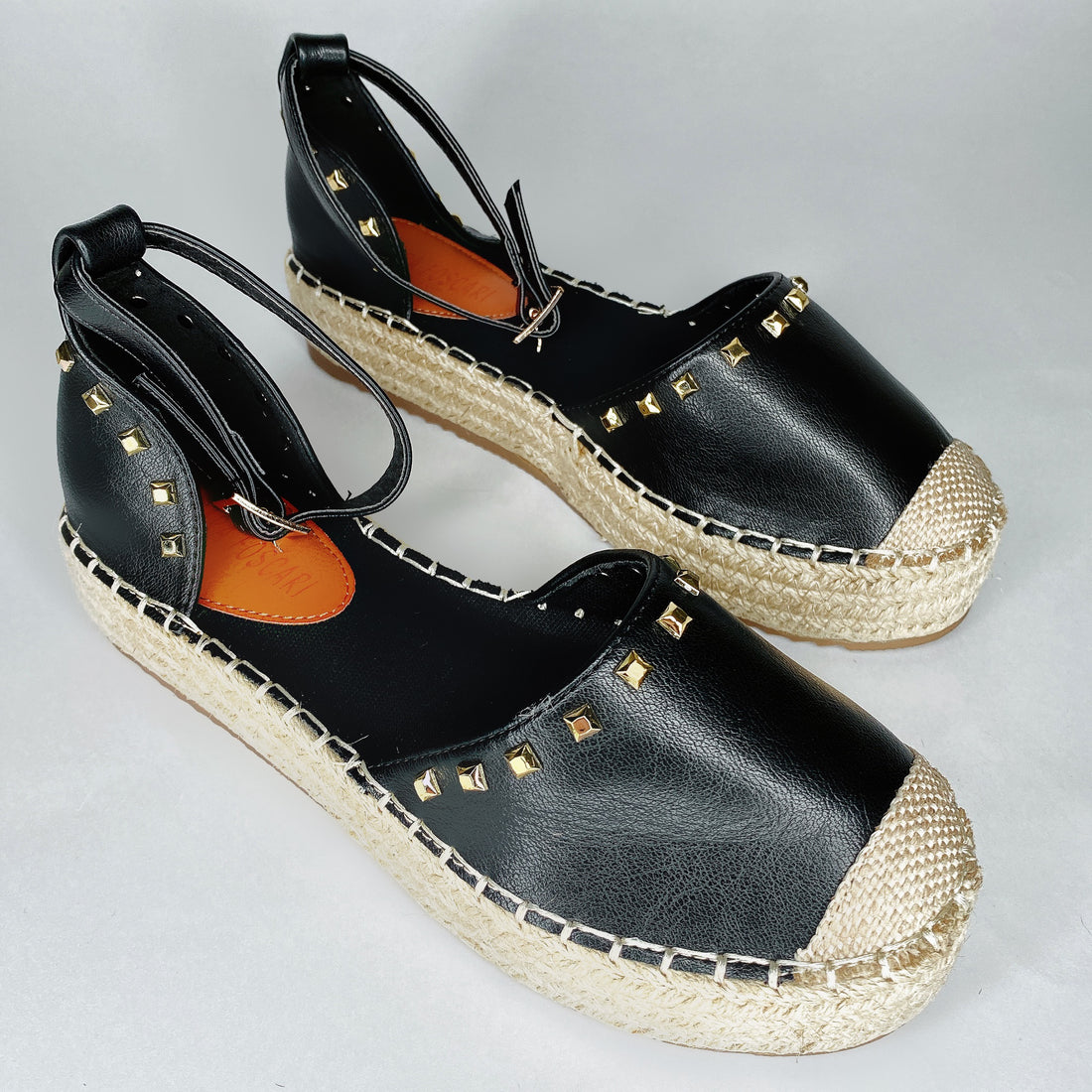 Espadrillas platform basse con borchie nere - R.a. Boutique 