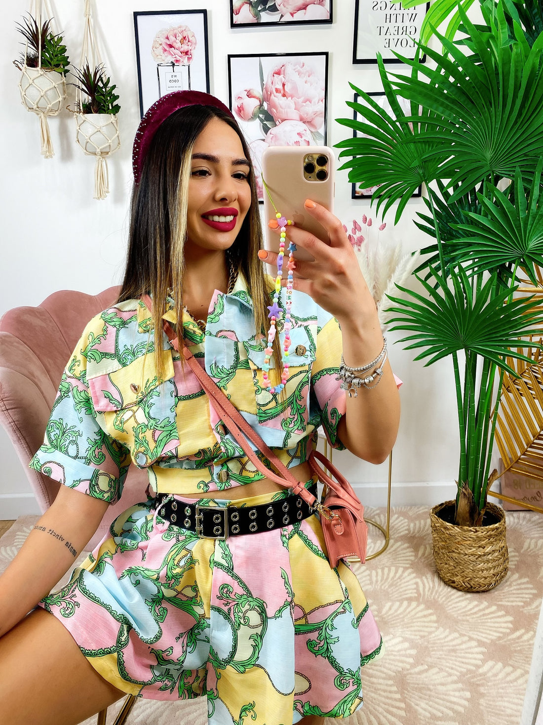 Completo etnico Short e Giacca base Rosa - R.a. Boutique 