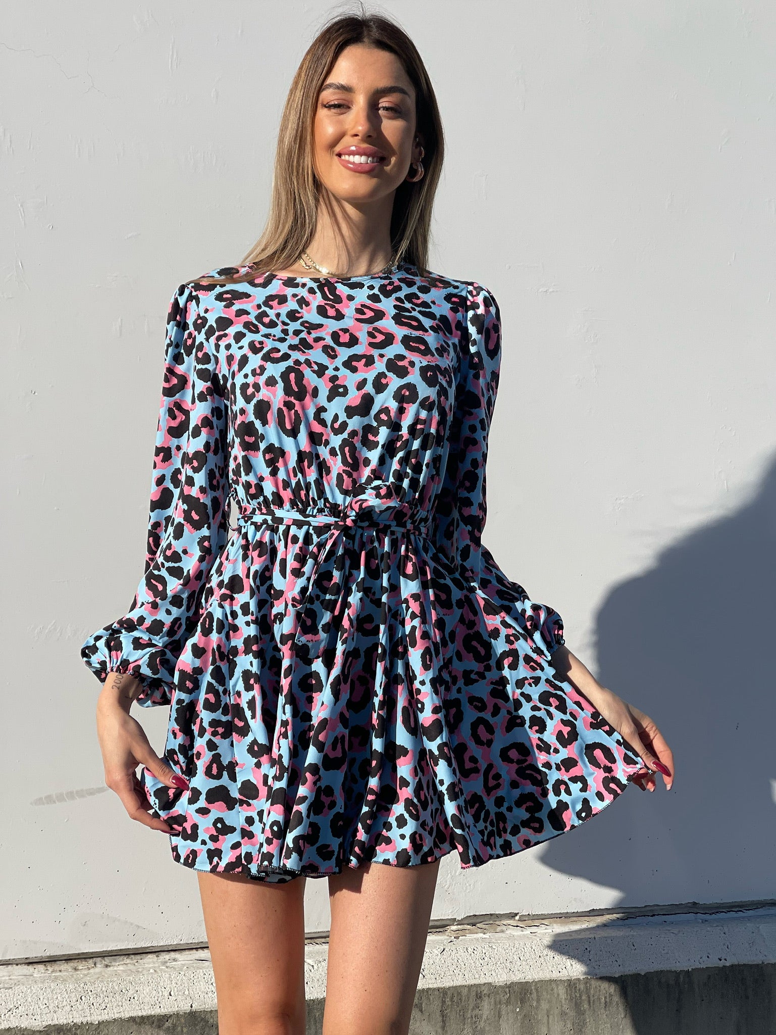 Abito maculato celeste e rosa - R.a. Boutique 