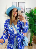 Kimono base floreale Blu - R.a. Boutique 