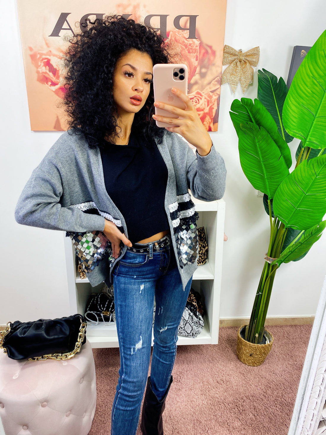 Cardigan con paillettes - R.a. Boutique 