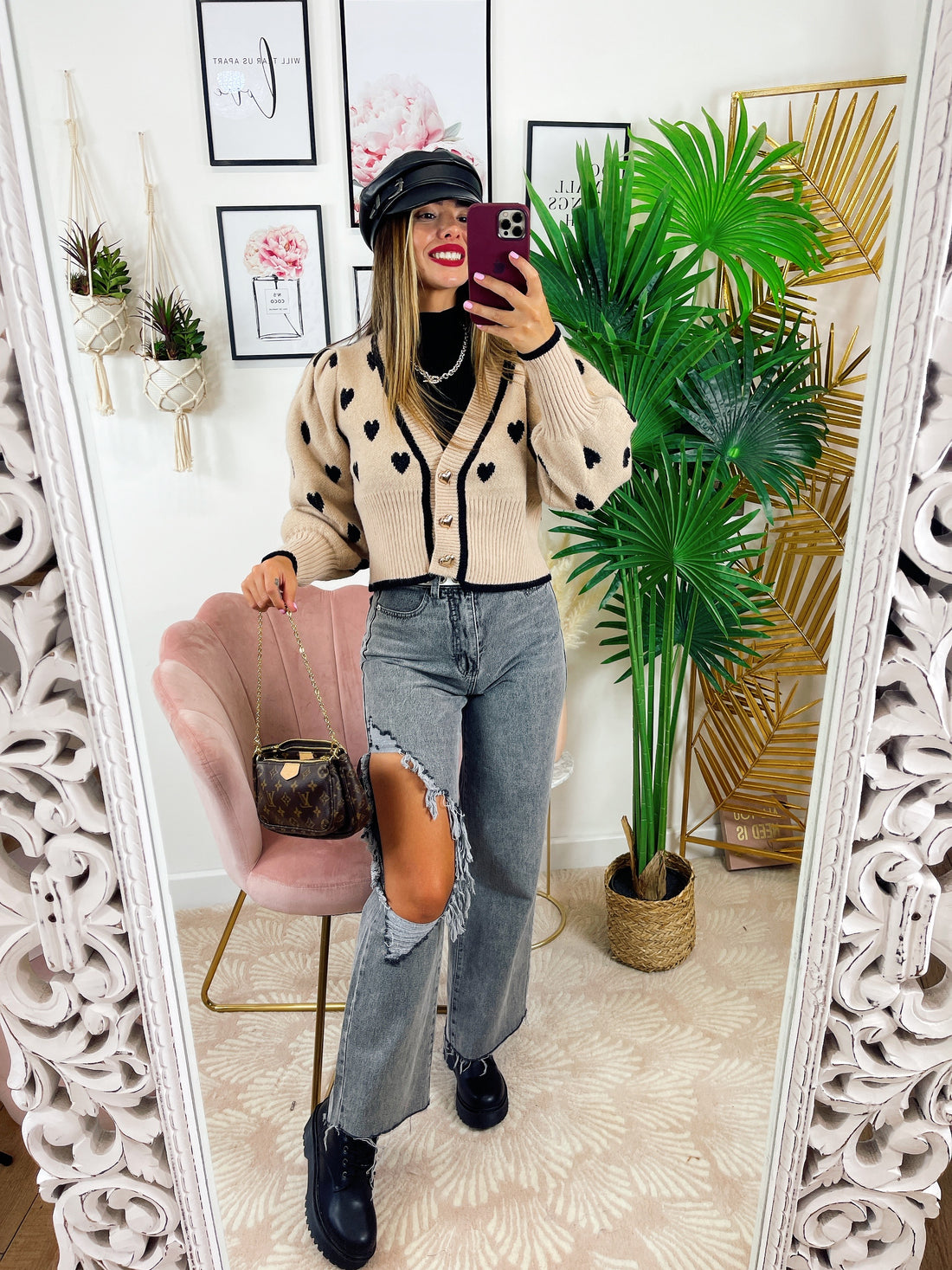 Cardigan a Cuori con bottoni - R.a. Boutique 