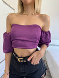 Top purple scollo a cuore - R.a. Boutique 