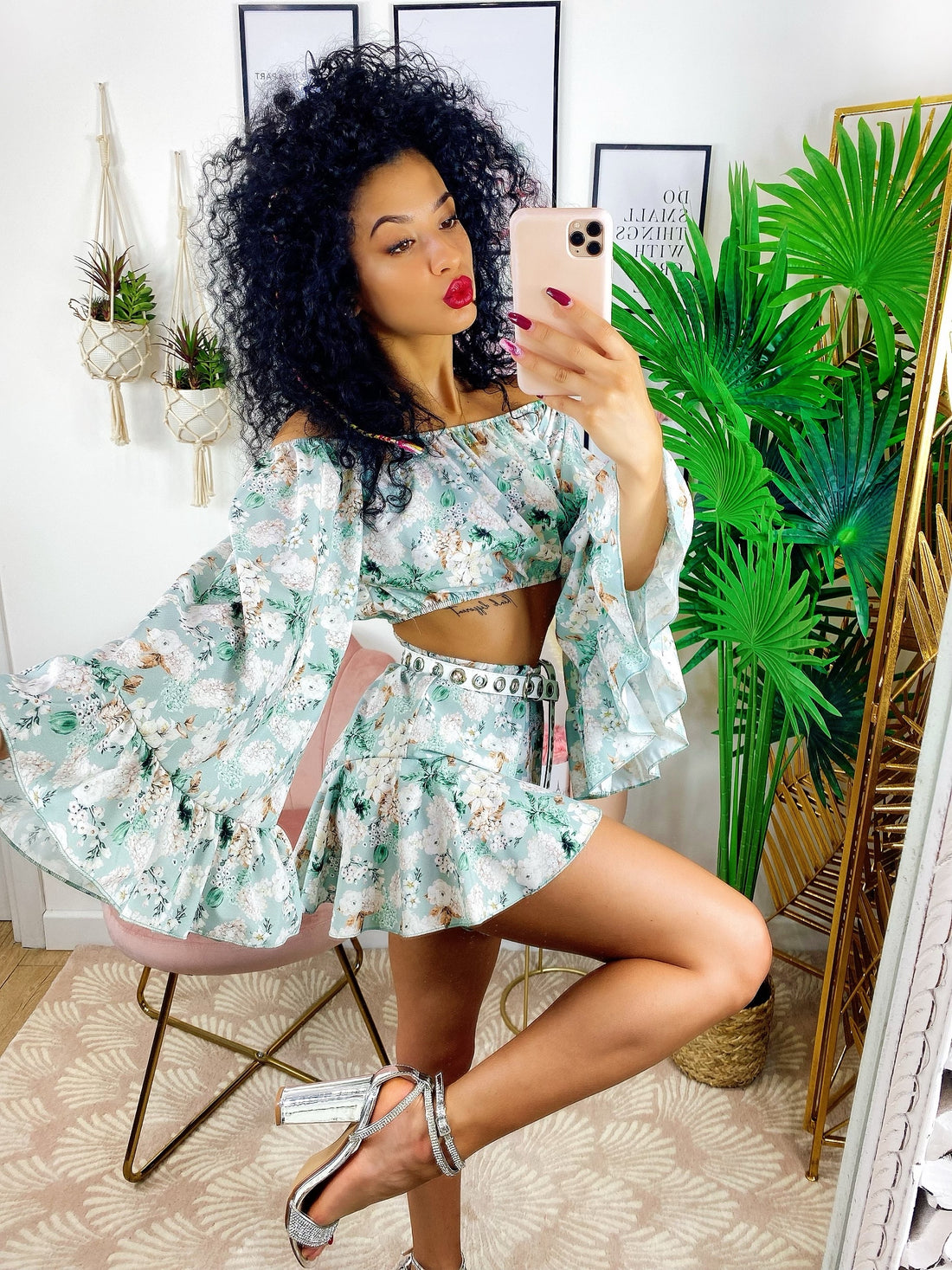 Completo floreale Verdeacqua - R.a. Boutique 