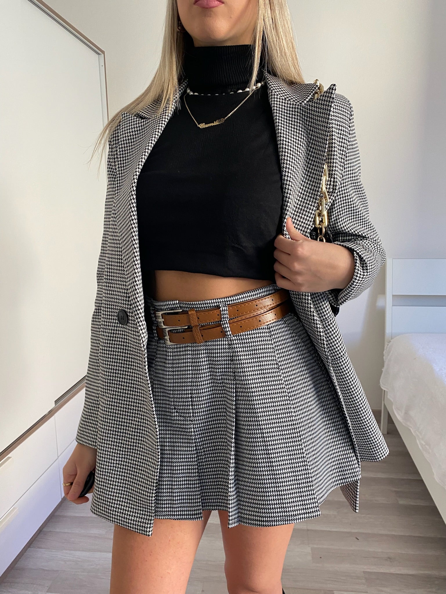 Gonna college con cintura - R.a. Boutique 