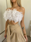 Top bianco in tulle - R.a. Boutique 