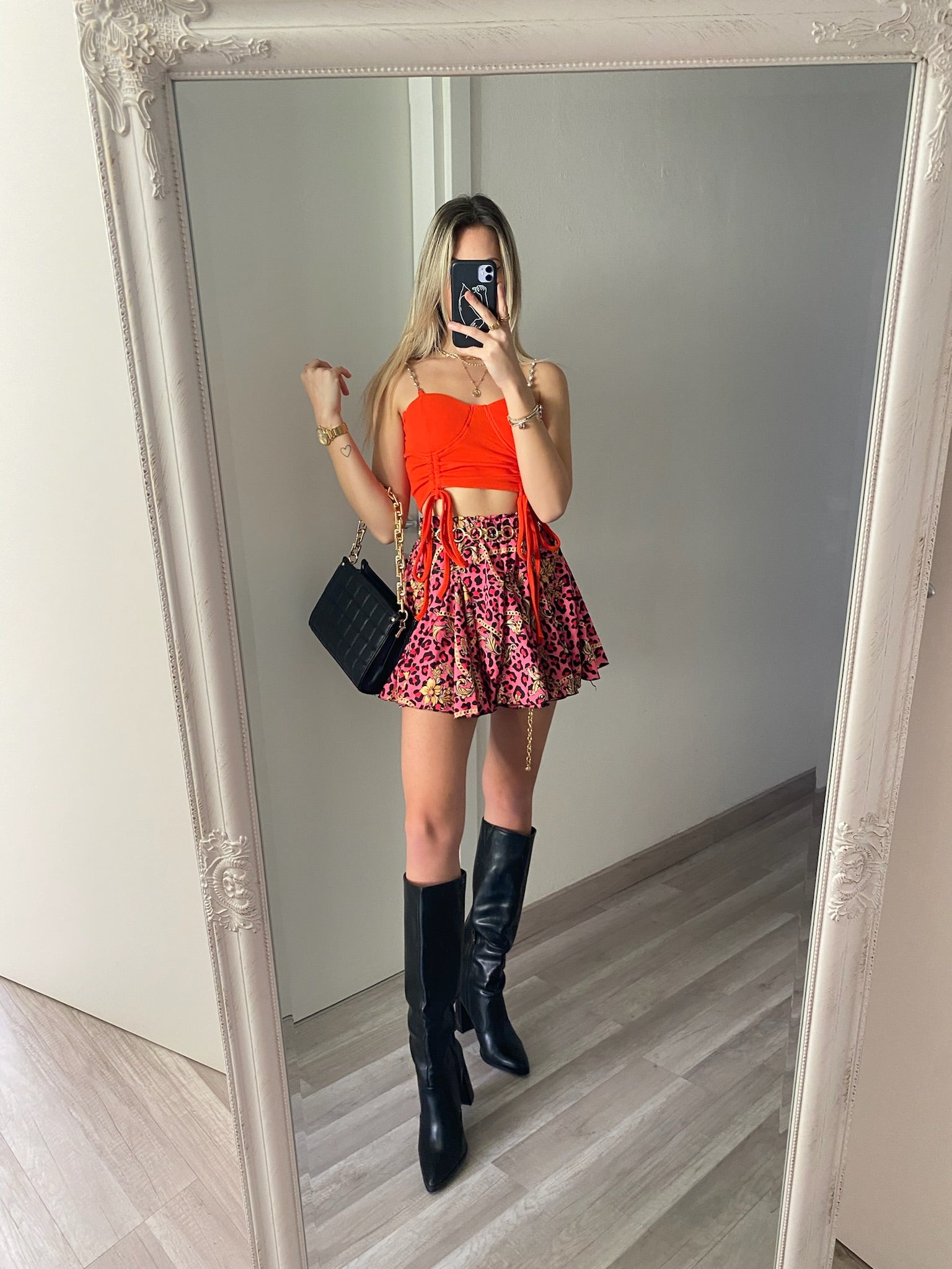 Top rosso con spalline in strass - R.a. Boutique 