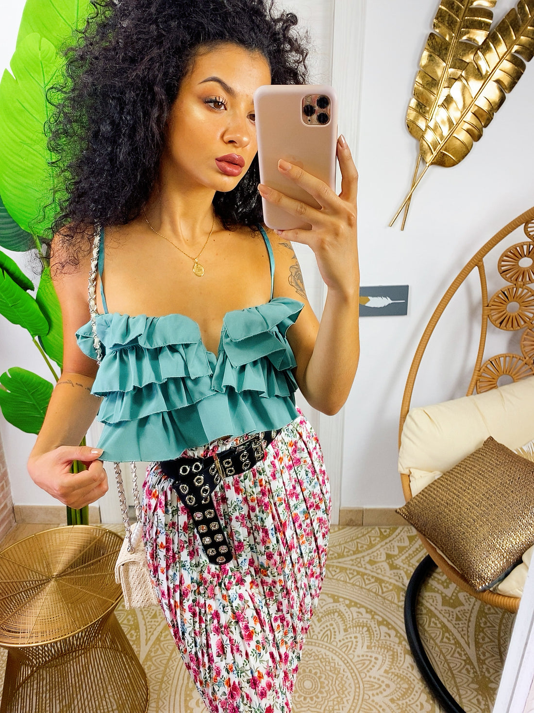 Top corto con riccetti - R.a. Boutique 