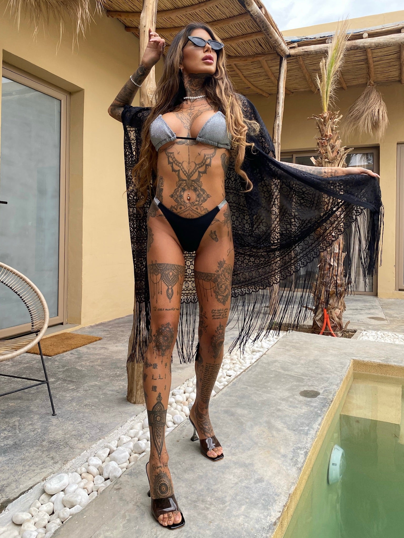 Bikini glitter argento a triangolo - R.a. Boutique 