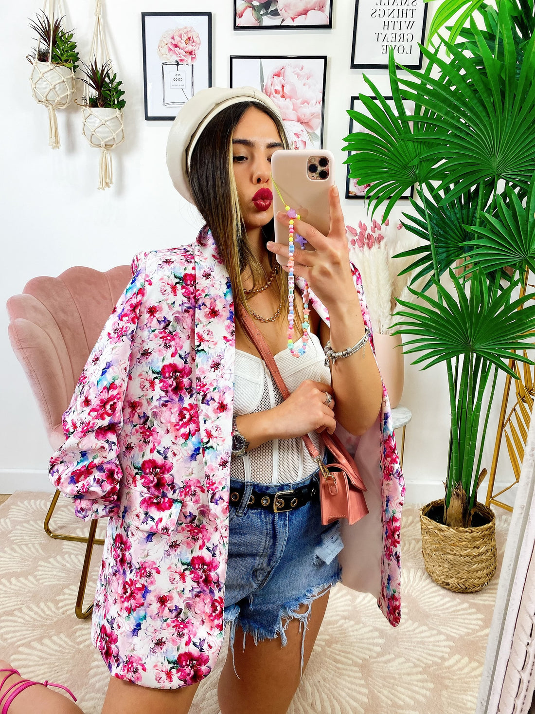 Giacca a fiori fuxia - R.a. Boutique 