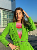 Blazer verde fluo con cintura - R.a. Boutique 