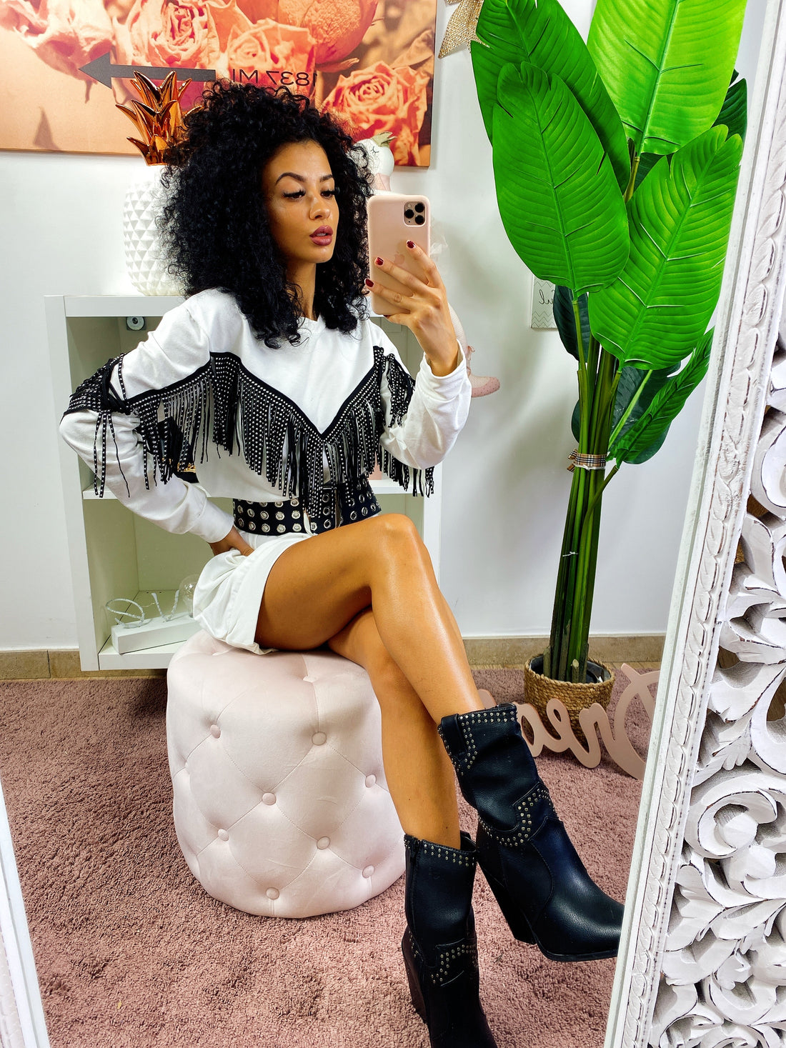 Maxi felpa con frange - R.a. Boutique 