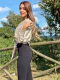 Top in raso beige - R.a. Boutique 