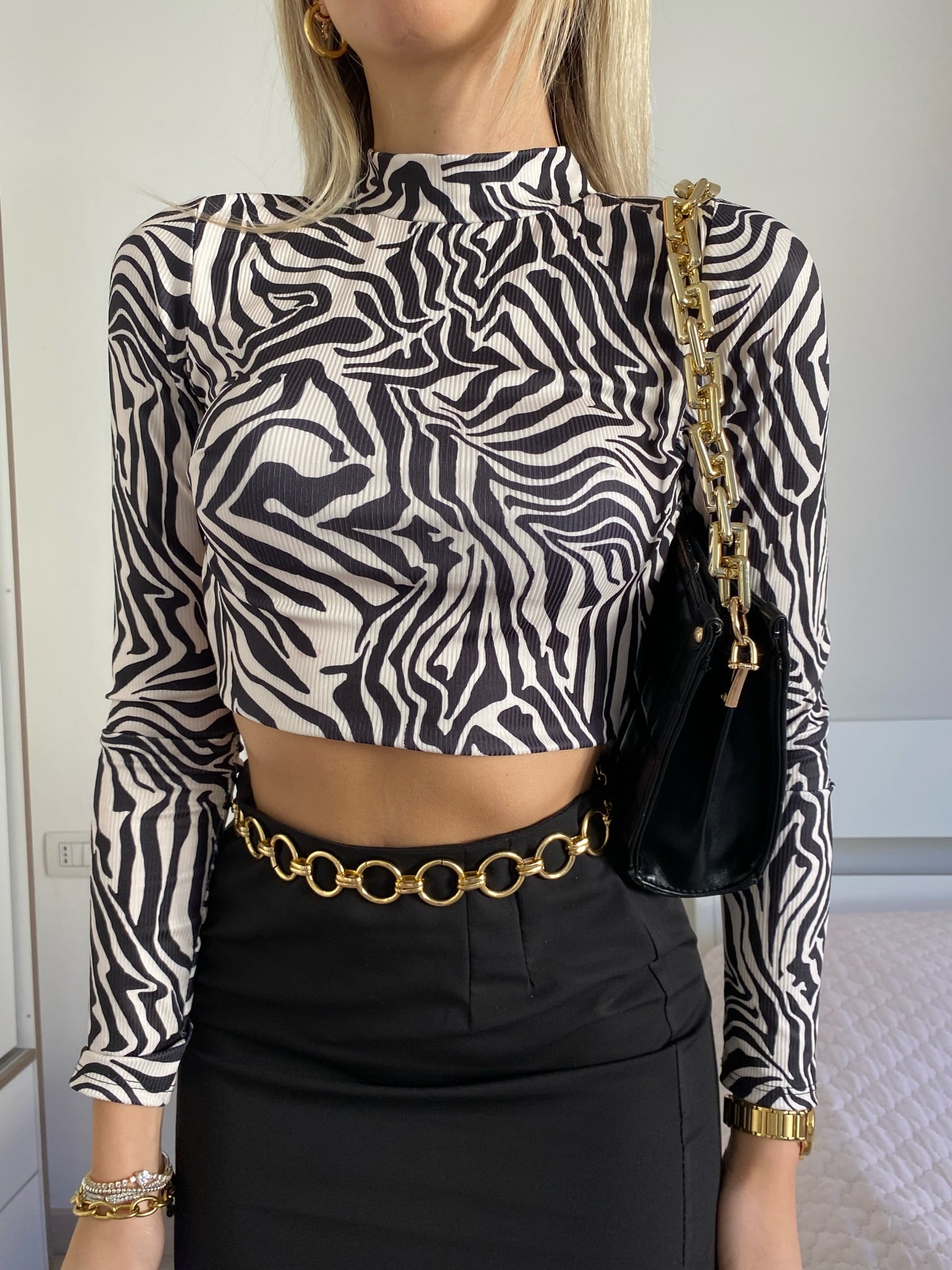 Crop top zebrato - R.a. Boutique 