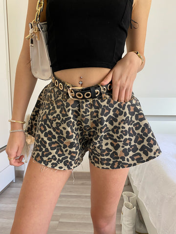 Short a farfalla animalier - R.a. Boutique 