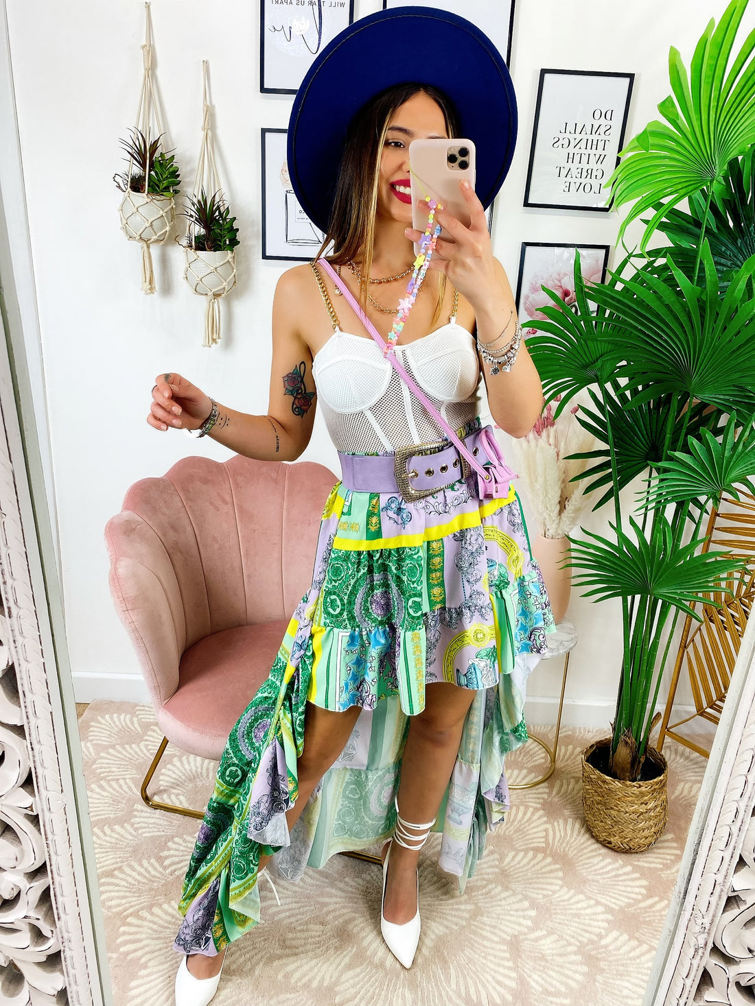 Gonna corta davanti lunga dietro base Verde - R.a. Boutique 