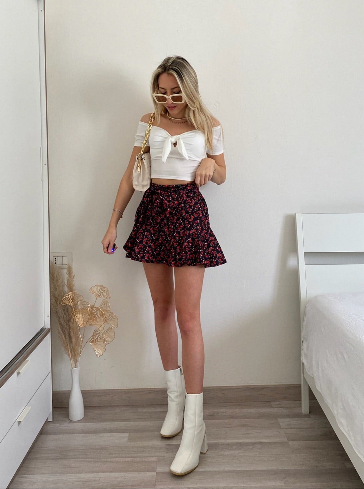 Gonna pantalone con fiori - R.a. Boutique 