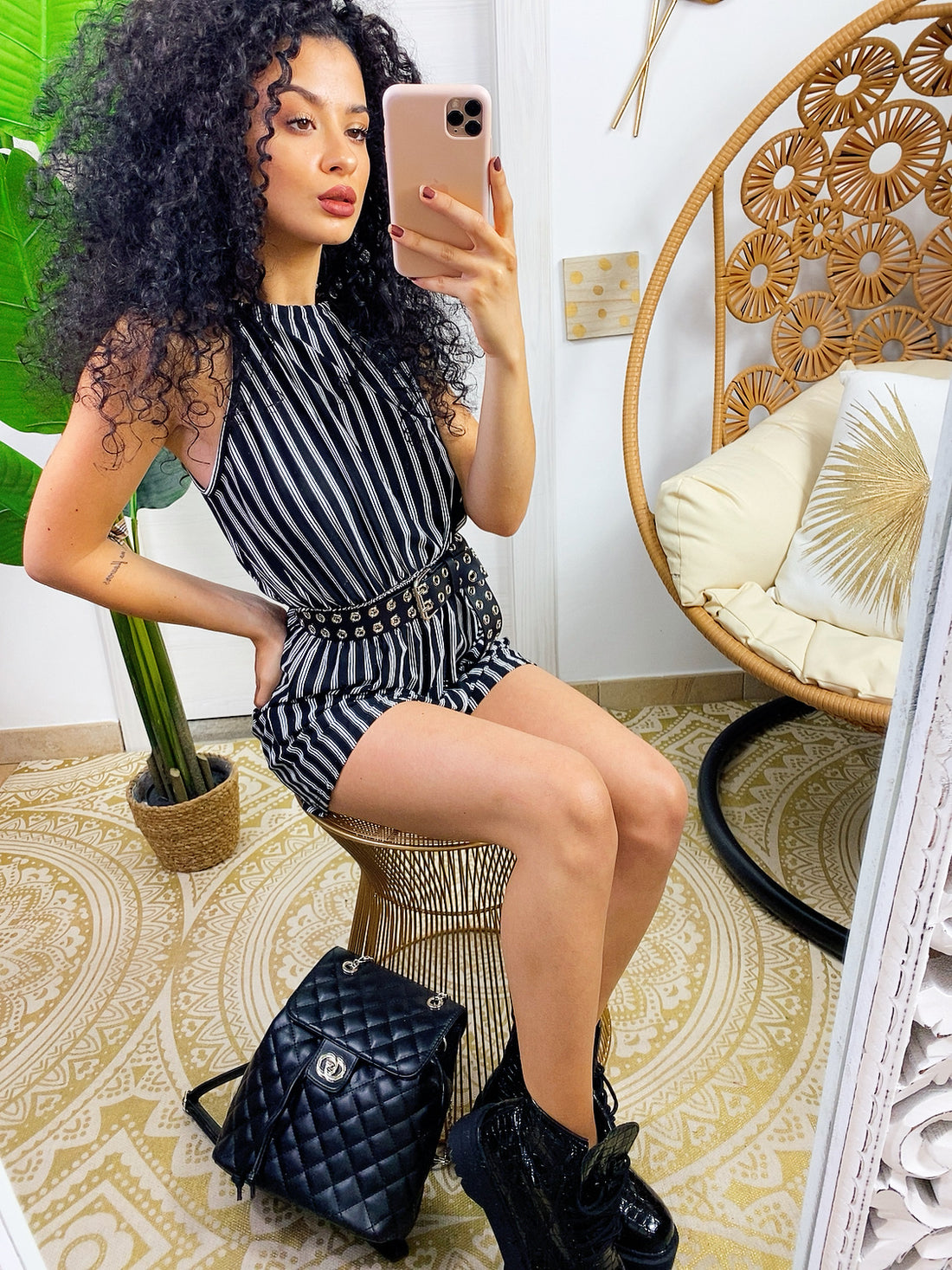 Tutina casual a righe nera - R.a. Boutique 