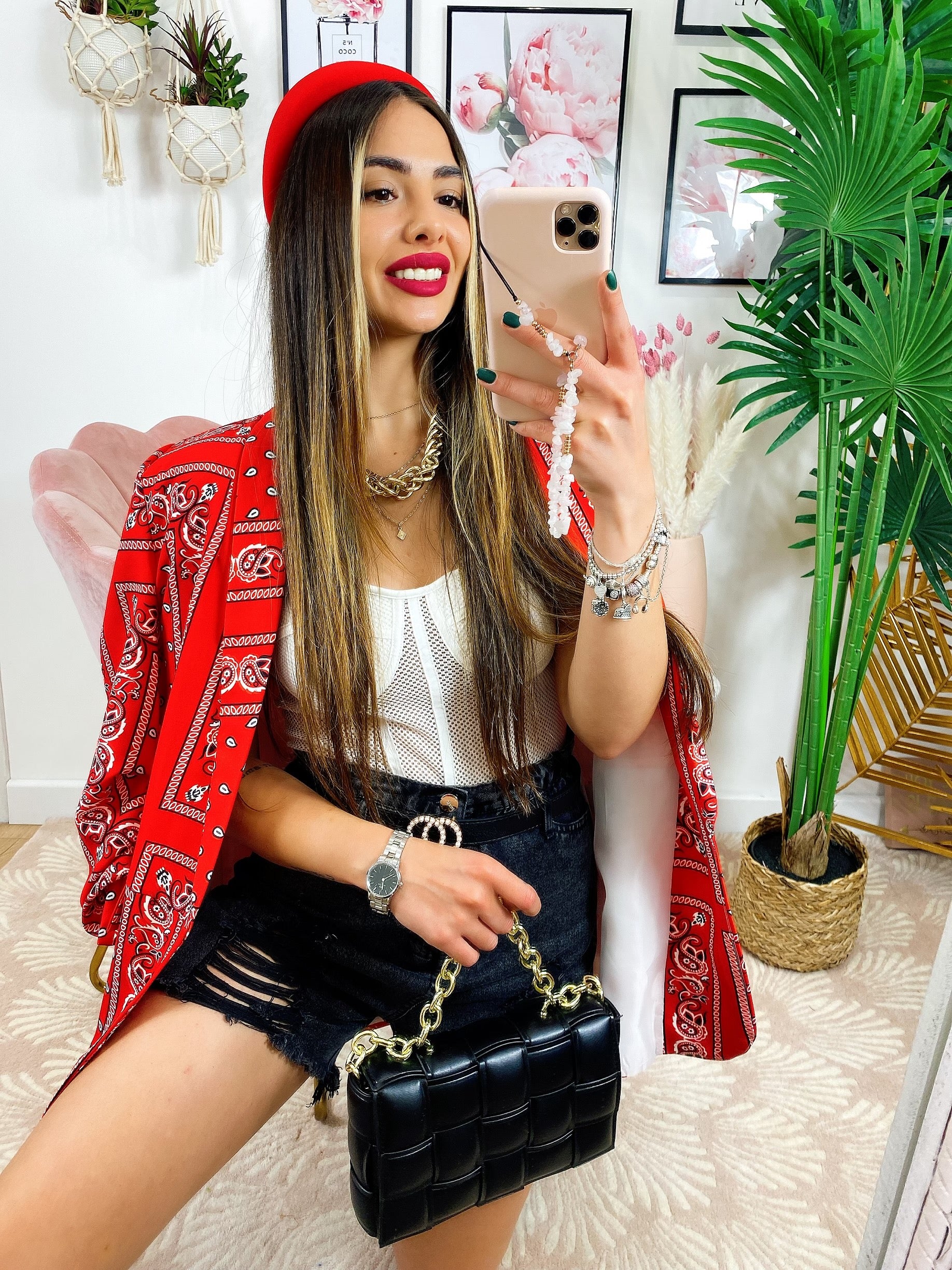 Giacca effetto bandana Rossa - R.a. Boutique 