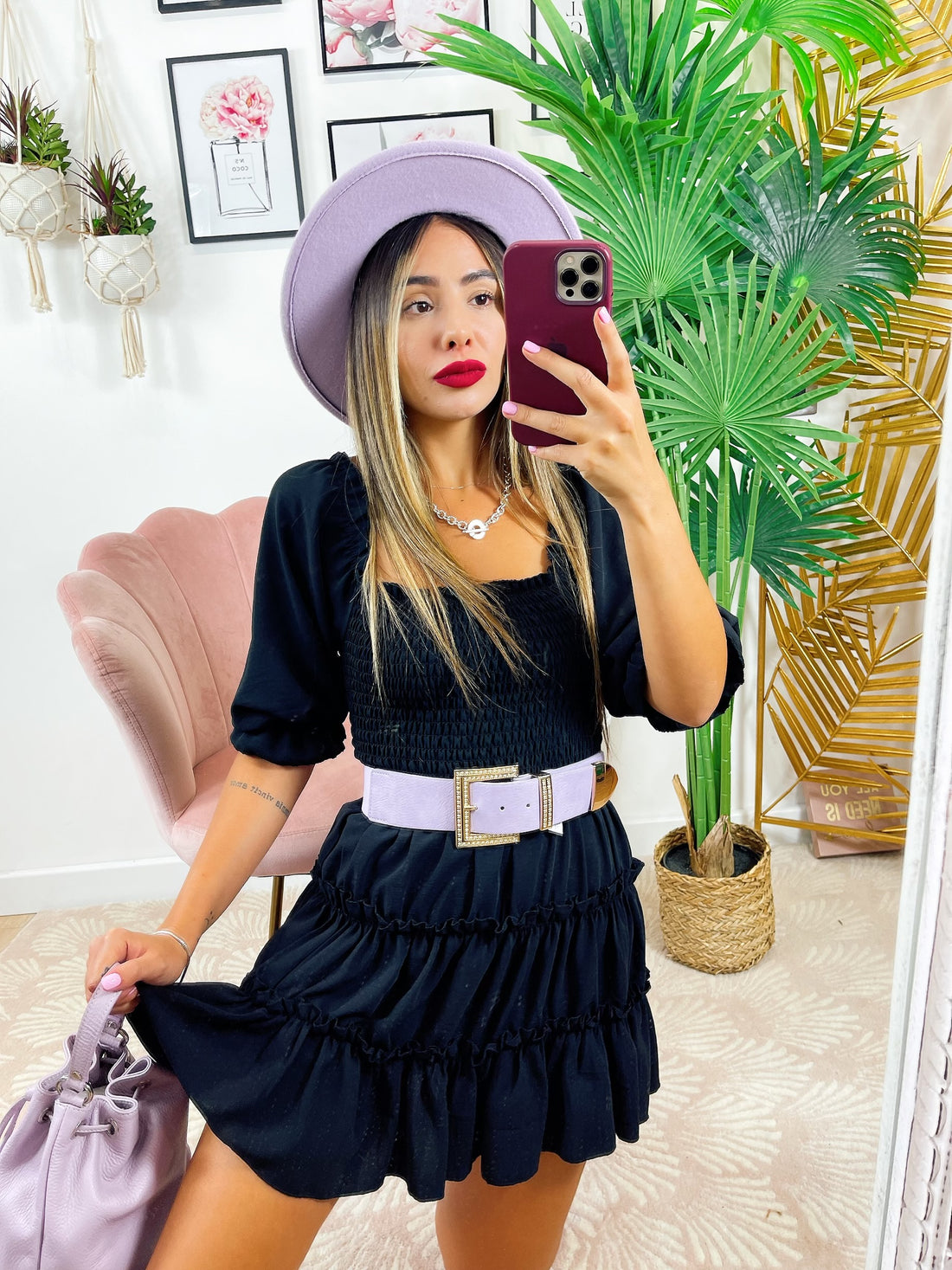 Abito nero a balze - R.a. Boutique 