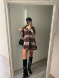 Cappotto check nude - R.a. Boutique 