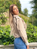 Giacca in eco pelle beige - R.a. Boutique 