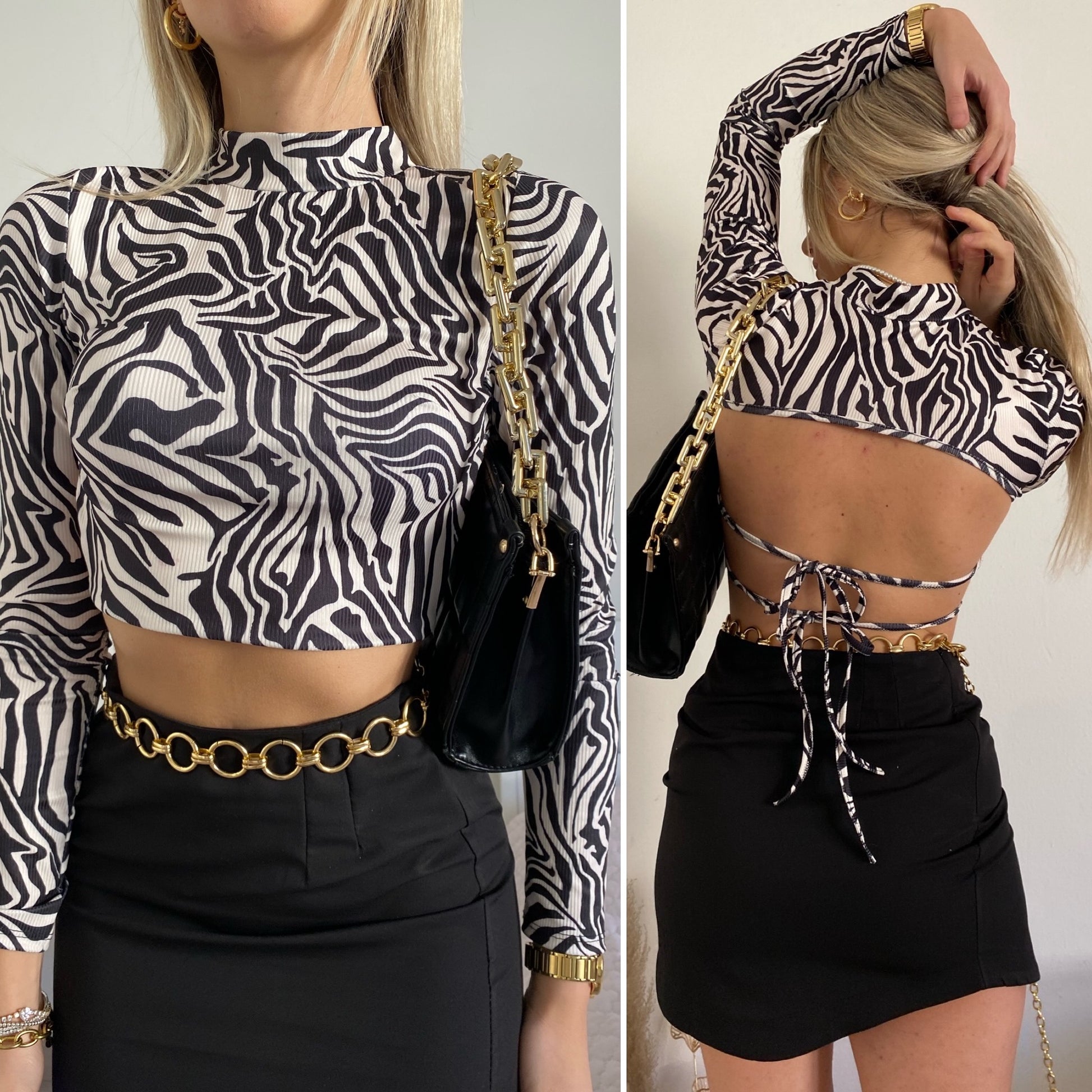 Crop top zebrato - R.a. Boutique 