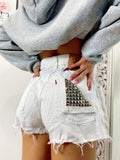 Short Levi’s Vintage bianco con borchie - R.a. Boutique 