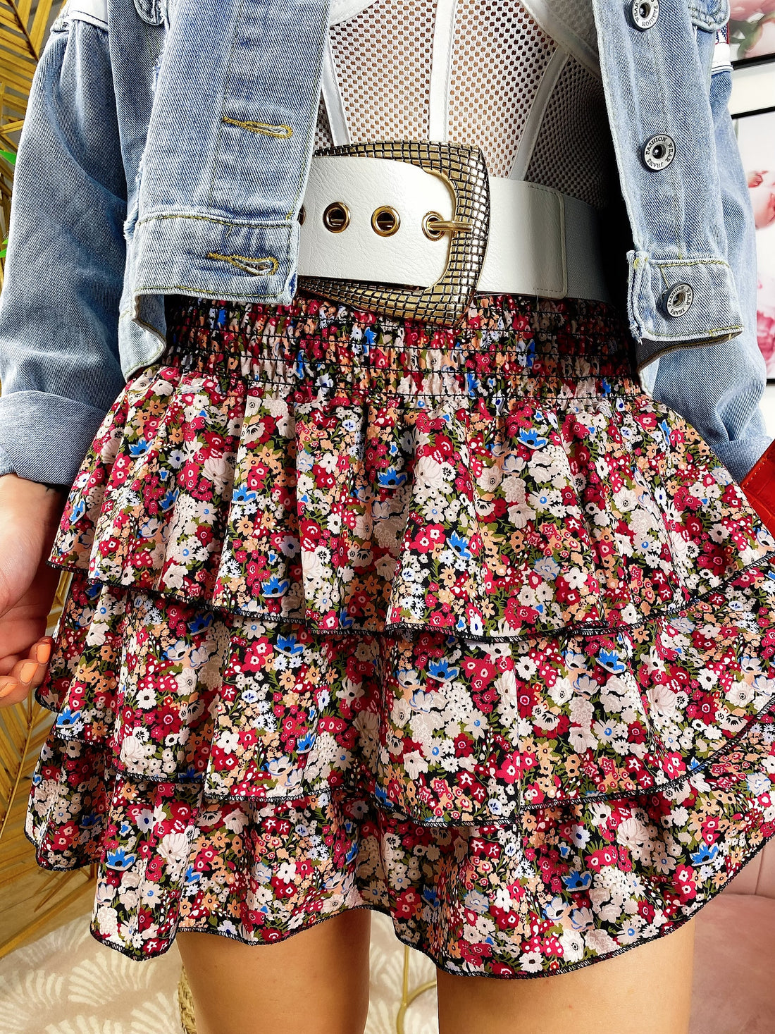 Gonna a fiori fuxia - R.a. Boutique 