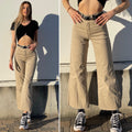 Jeans beige wide leg - R.a. Boutique 