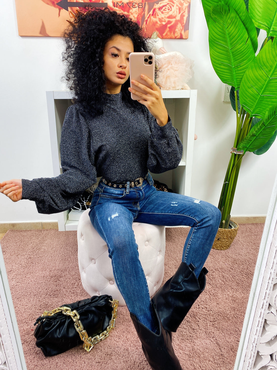 Maglioncino glitter manica larga - R.a. Boutique 