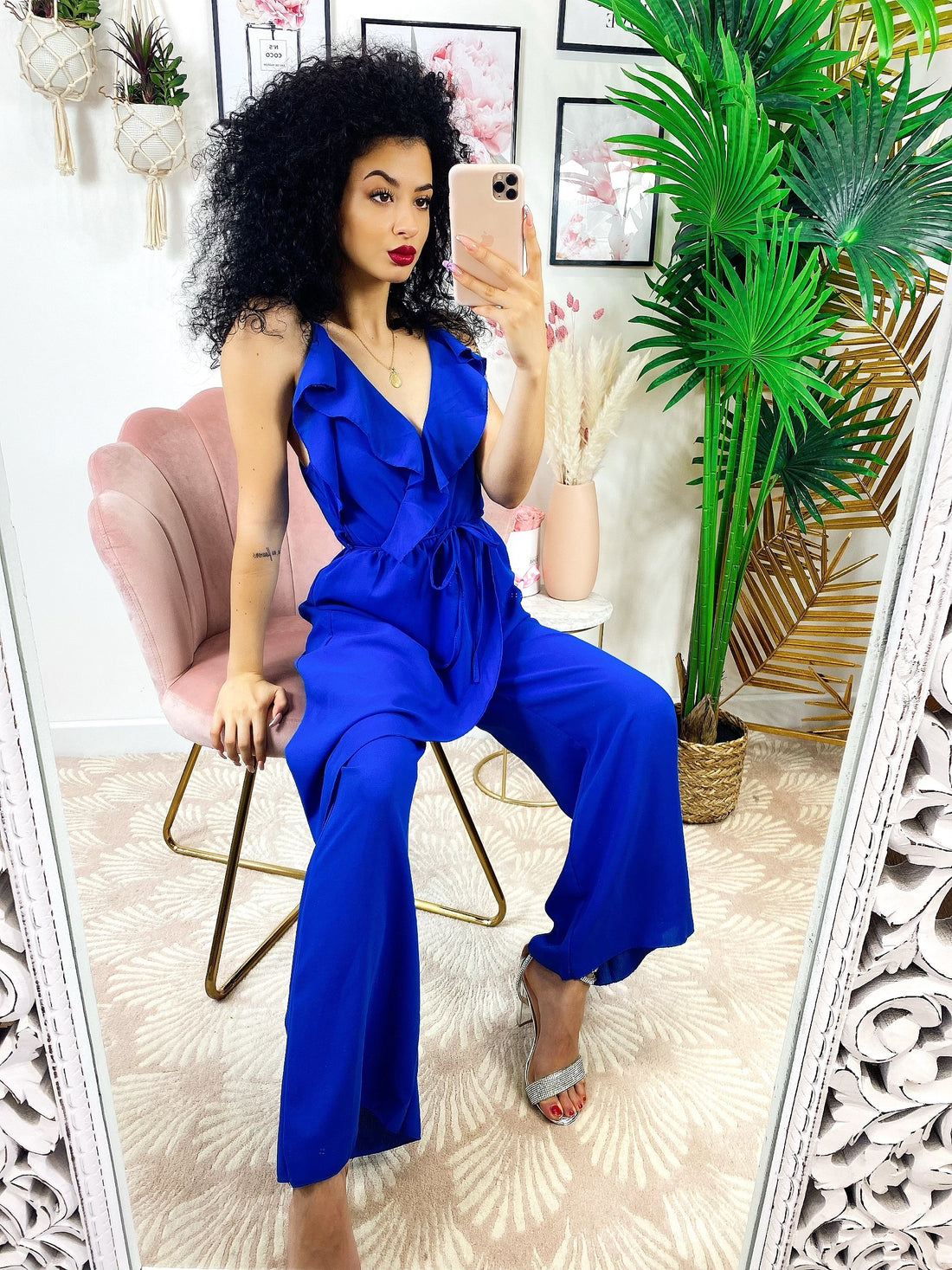 Tuta blu elettrico con Rouches - R.a. Boutique 