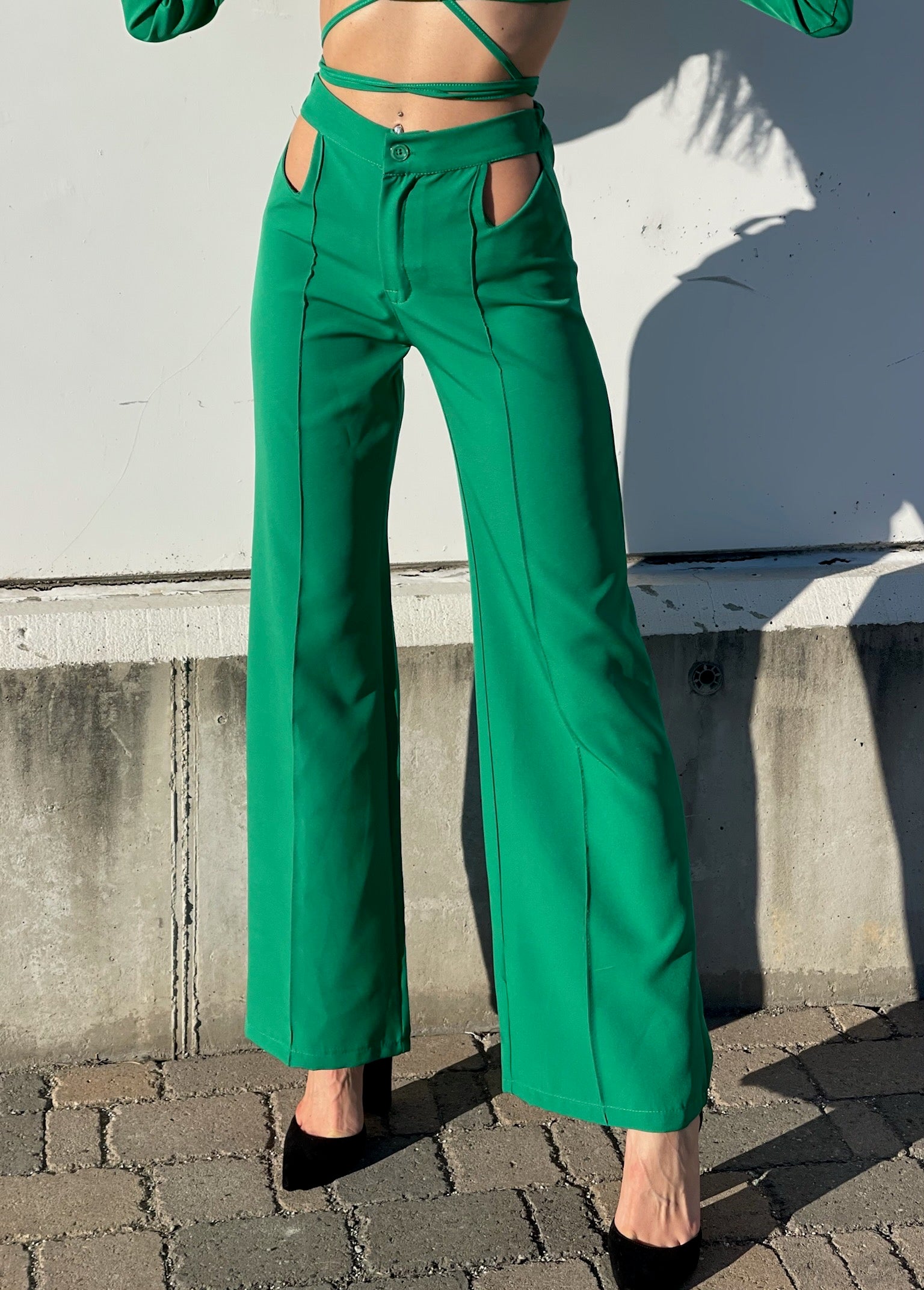 Completo top e pantalone verde - R.a. Boutique 