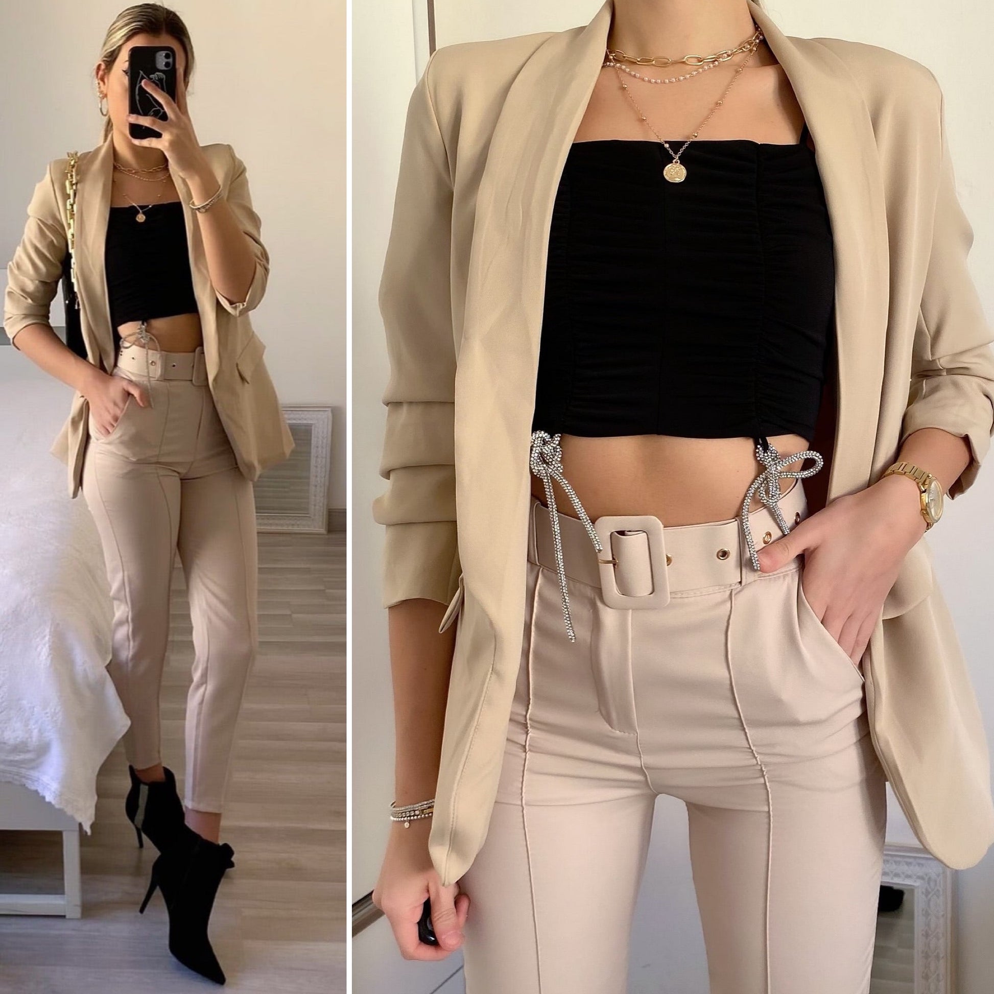 Completo giacca e pantalone beige - R.a. Boutique 