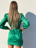 Abito in raso verde smeraldo - R.a. Boutique 