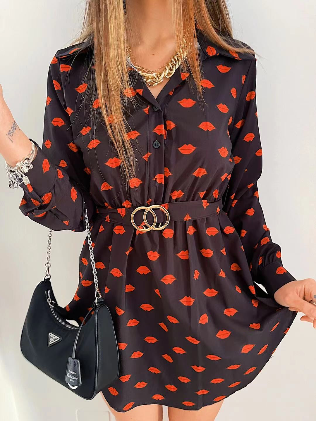 Abito kiss Rossi e cintura - R.a. Boutique 