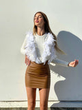 Gonna in ecopelle basic camel - R.a. Boutique 