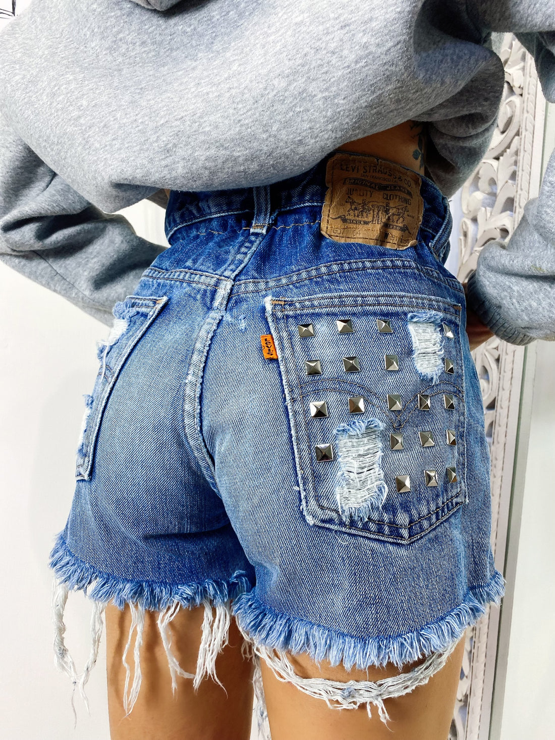 Short Levi’s Vintage bagno medio con borchie - R.a. Boutique 