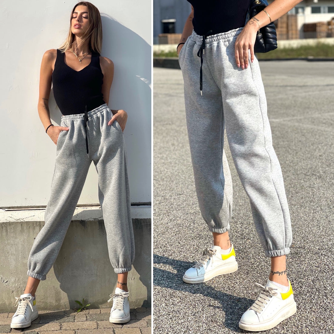 Pantatuta felpato grigio - R.a. Boutique 