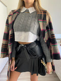 Pull crop a trecce grigio - R.a. Boutique 