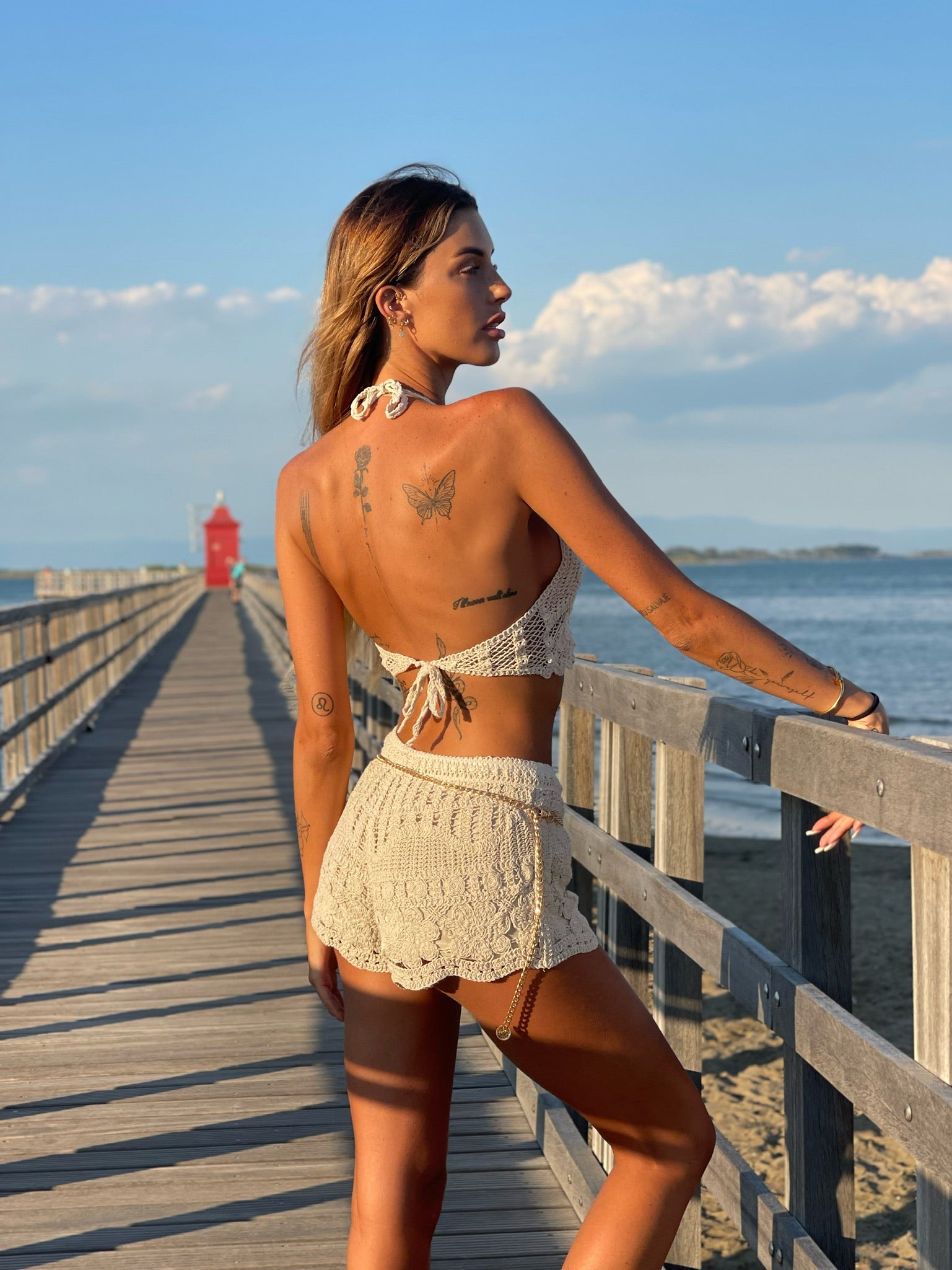 Completo crochet top e short - R.a. Boutique 