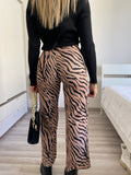 Pantalone a zampa animalier - R.a. Boutique 