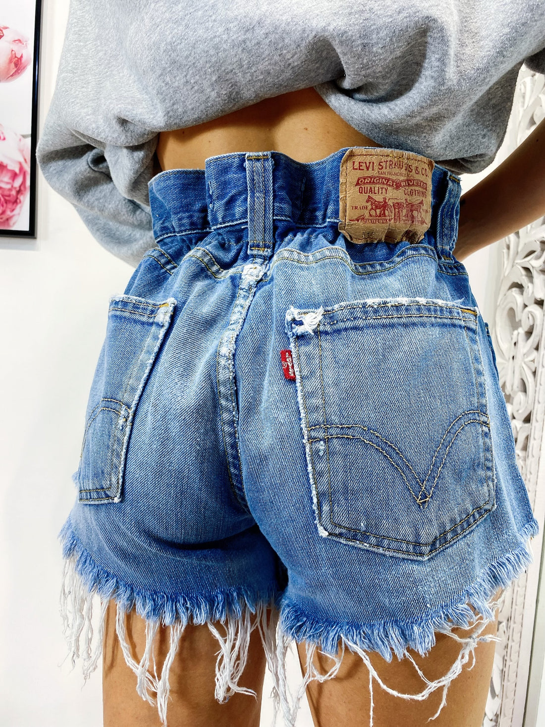 Short Levi’s Vintage bagno medio con strappi - R.a. Boutique 